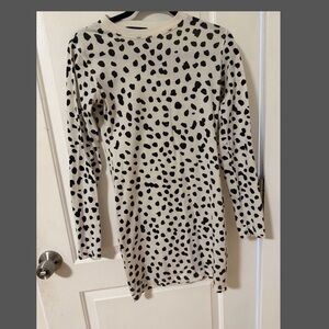 Stylish Black and White Polka Dot Dress